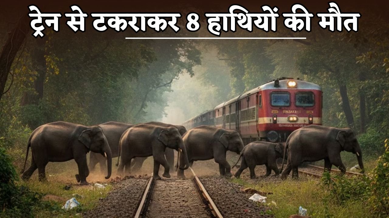 Eight elephants were killed after being hit by a train.
